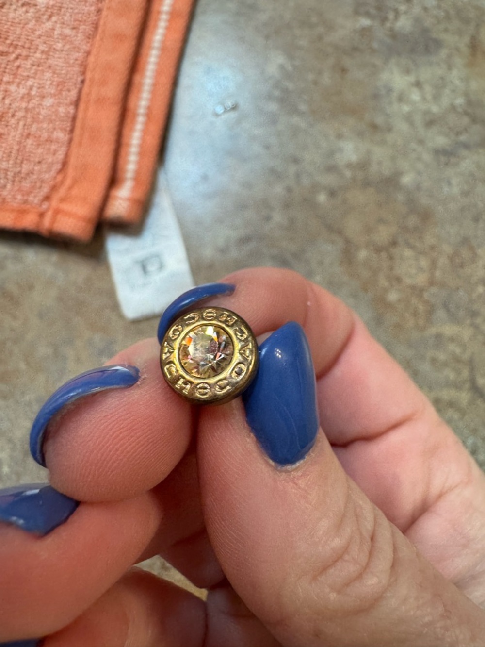 Coach Gold-Tone Round Stud Earrings